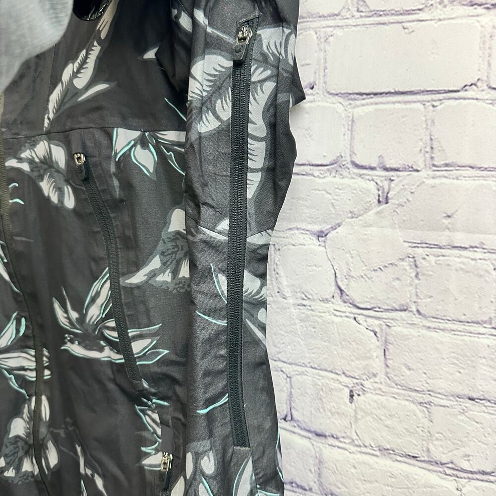 Burton Black & White Floral Hooded Jacket Women's Small Lightweight Layering - Picture 7 of 11